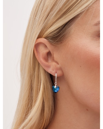Jon Richard Radiance Collection Silver Plated Blue Bermuda Heart Drop Earrings