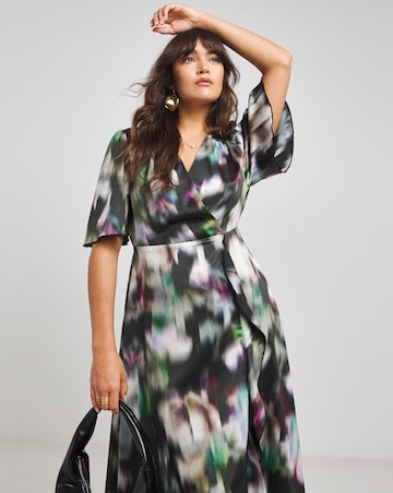 Flounce London Printed Satin Midaxi