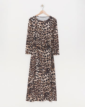 Flounce London Leopard Jersey Maxi Dress