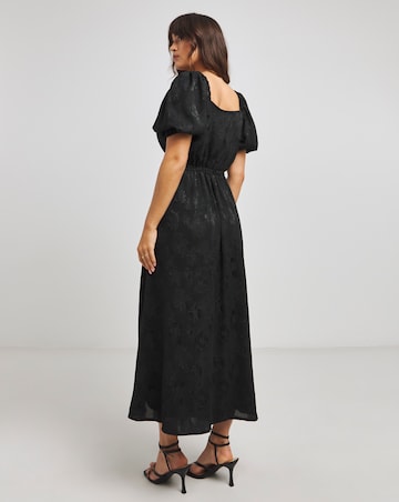 Flounce London Black Printed Midaxi Dress