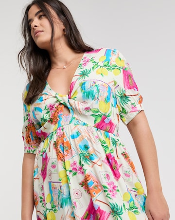 Native Youth Cut Out Twist Midi Dress