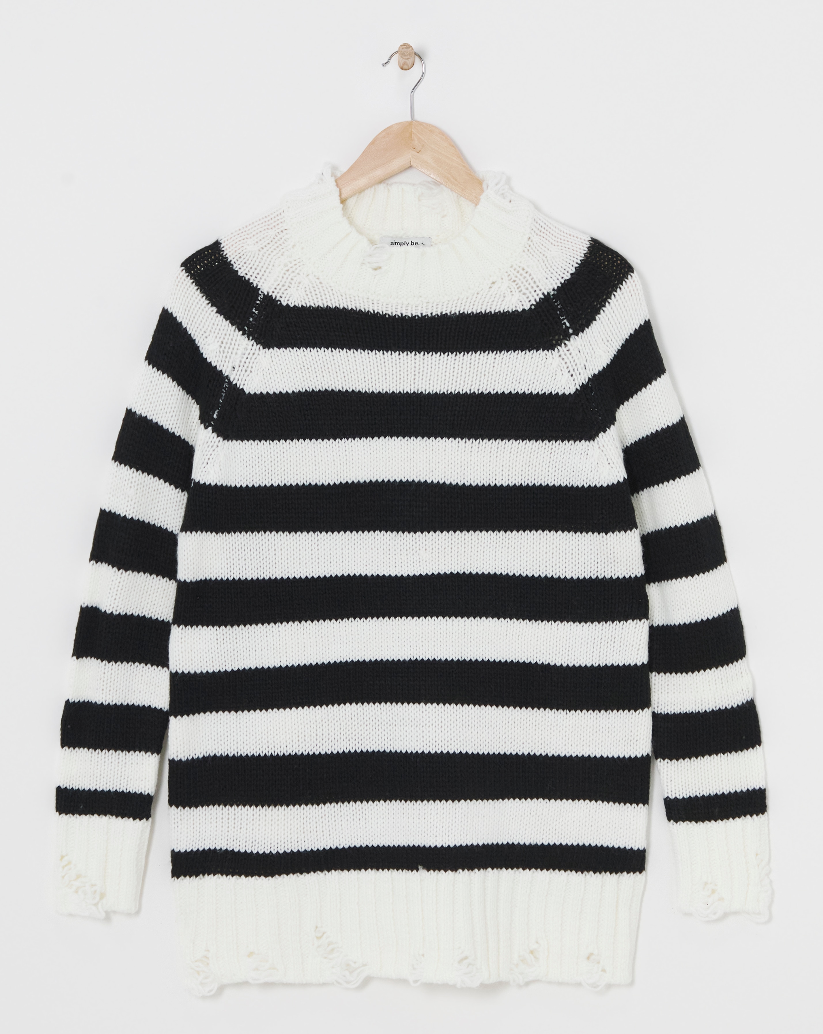 Stripe Distressed Longline Jumper
