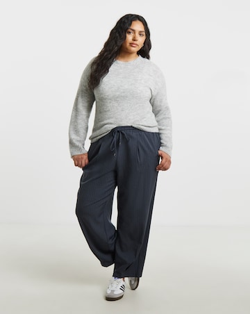 Simply Be Pinstripe Peg Leg Drawstring Trouser