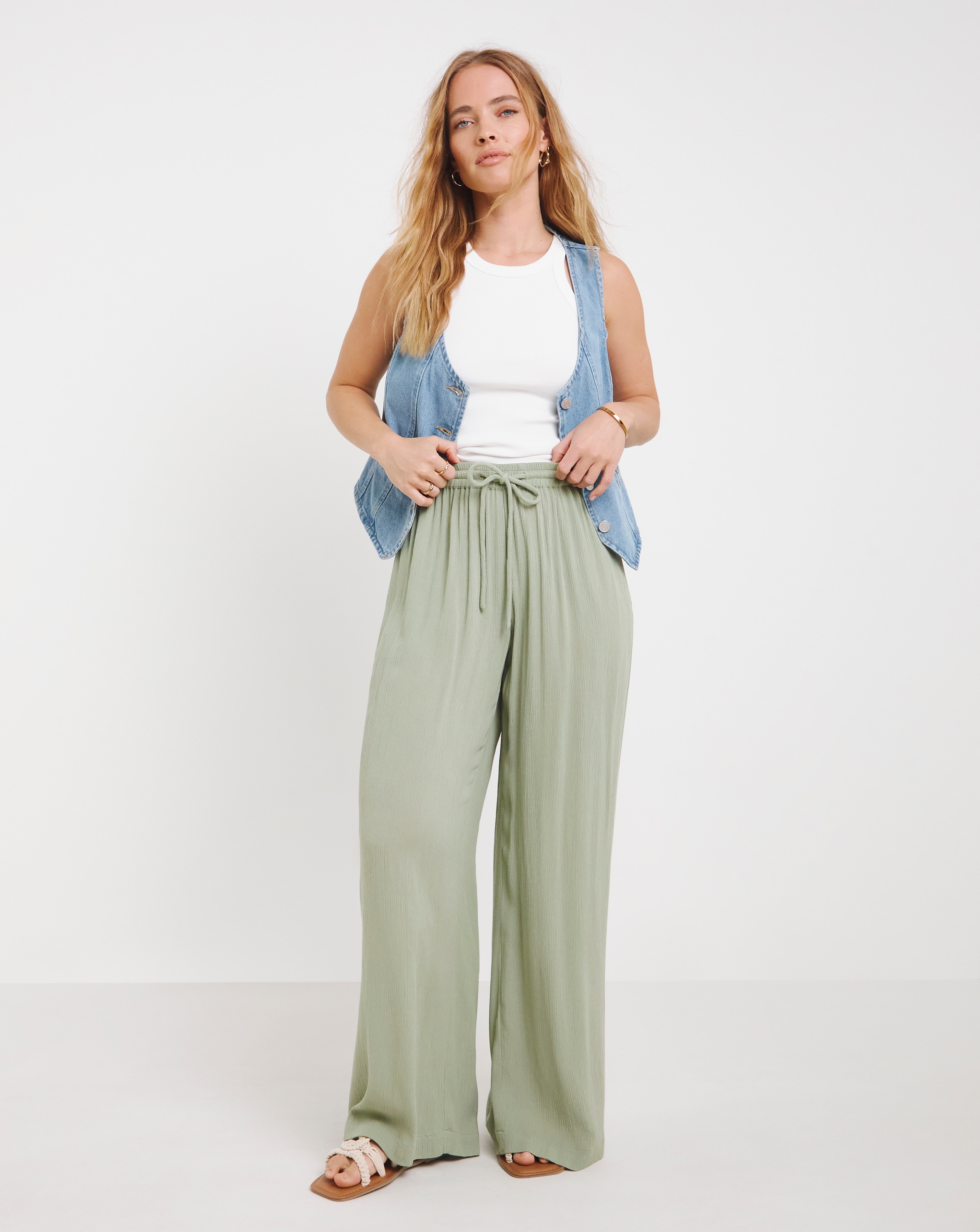 Simply Be Crinkle Wide Leg Trousers
