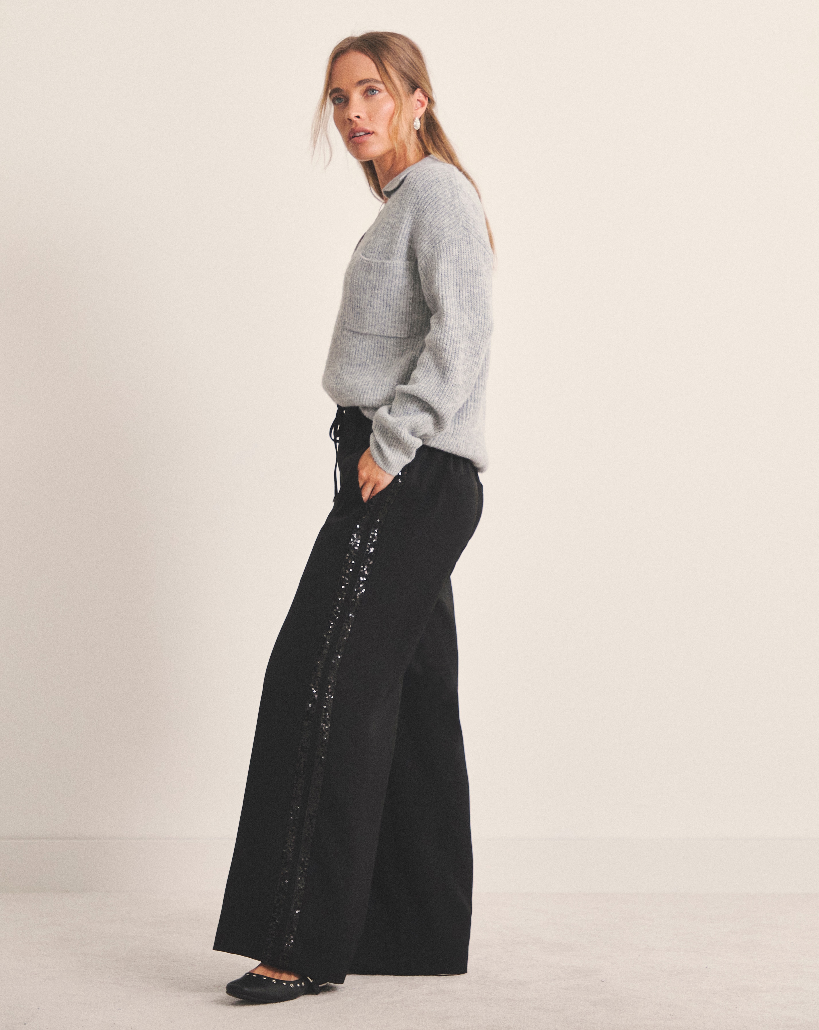 New In - Simply Be Side Stripe Wide Leg Trousers