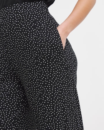 Simply Be Mono Spot Jersey Wide Leg Trouser
