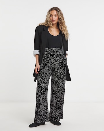 Simply Be Mono Spot Jersey Wide Leg Trouser