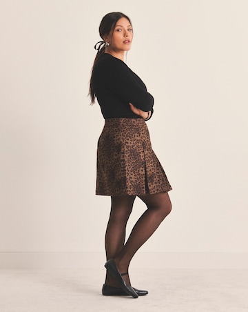 Simply Be Leopard Suedette Pleated Mini Skirt