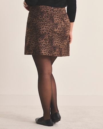 Simply Be Leopard Suedette Pleated Mini Skirt