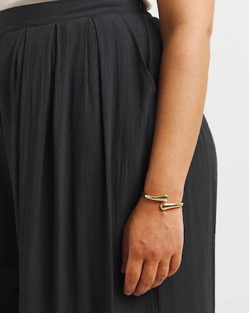 Simply Be Black Pleated Extreme Wide Leg Culotte