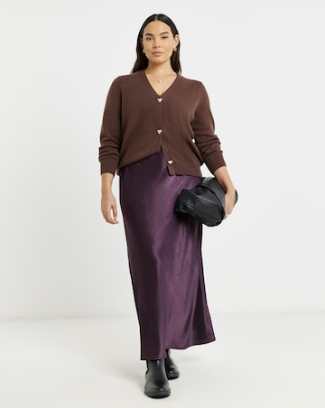 Simply Be Plum Satin Maxi Skirt
