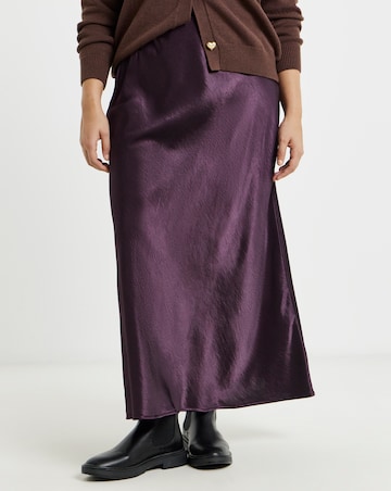 Simply Be Plum Satin Maxi Skirt