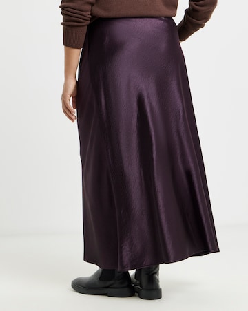 Simply Be Plum Satin Maxi Skirt