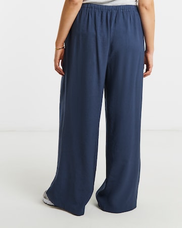 Simply Be Navy Palazzo Twill Trouser