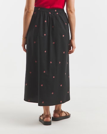 Simply Be Embroidered Poplin Midaxi Skirt