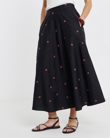 Simply Be Embroidered Poplin Midaxi Skirt