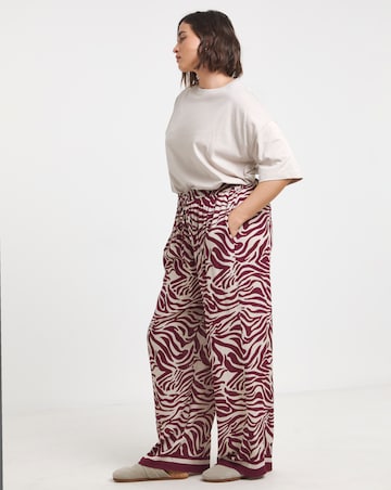 Simply Be Tie Waist Crinkle Wide Leg Trouser