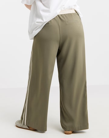 Simply Be Khaki Side Stripe Contrast Waistband Trouser