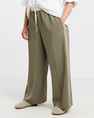 Simply Be Khaki Side Stripe Contrast Waistband Trouser