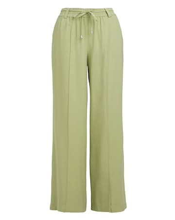 Simply Be Olive Tie Waist Belt Twill Wide Leg Trousers