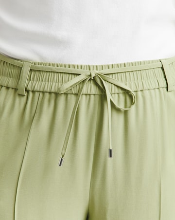 Simply Be Olive Tie Waist Belt Twill Wide Leg Trousers