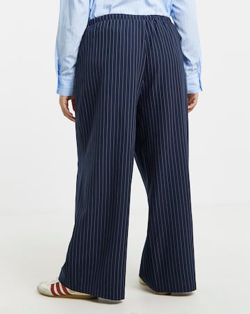 Simply Be Pinstripe Drawstring Wide Leg Trousers