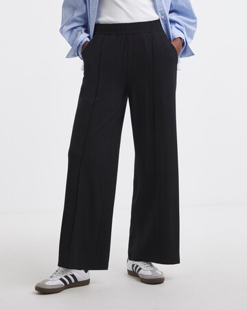 Premium Jersey Pintuck Wide Leg Trousers