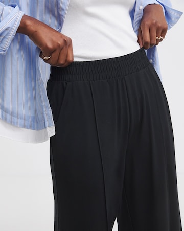 Premium Jersey Pintuck Wide Leg Trousers