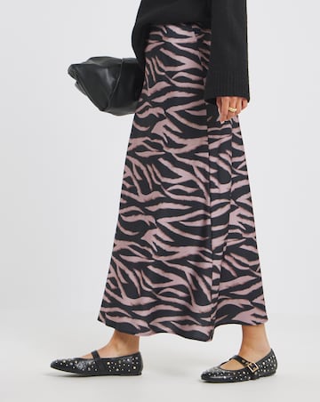 Simply Be Zebra Print Satin Maxi Skirt