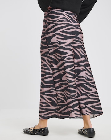 Simply Be Zebra Print Satin Maxi Skirt