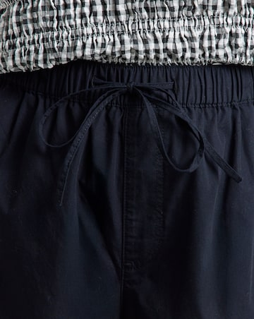 Simply Be Black Tie Waist Cotton Poplin Barrel Leg Trouser