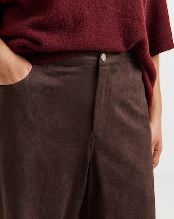 Simply Be Suedette Barrel Leg Trousers