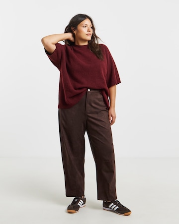 Simply Be Suedette Barrel Leg Trousers