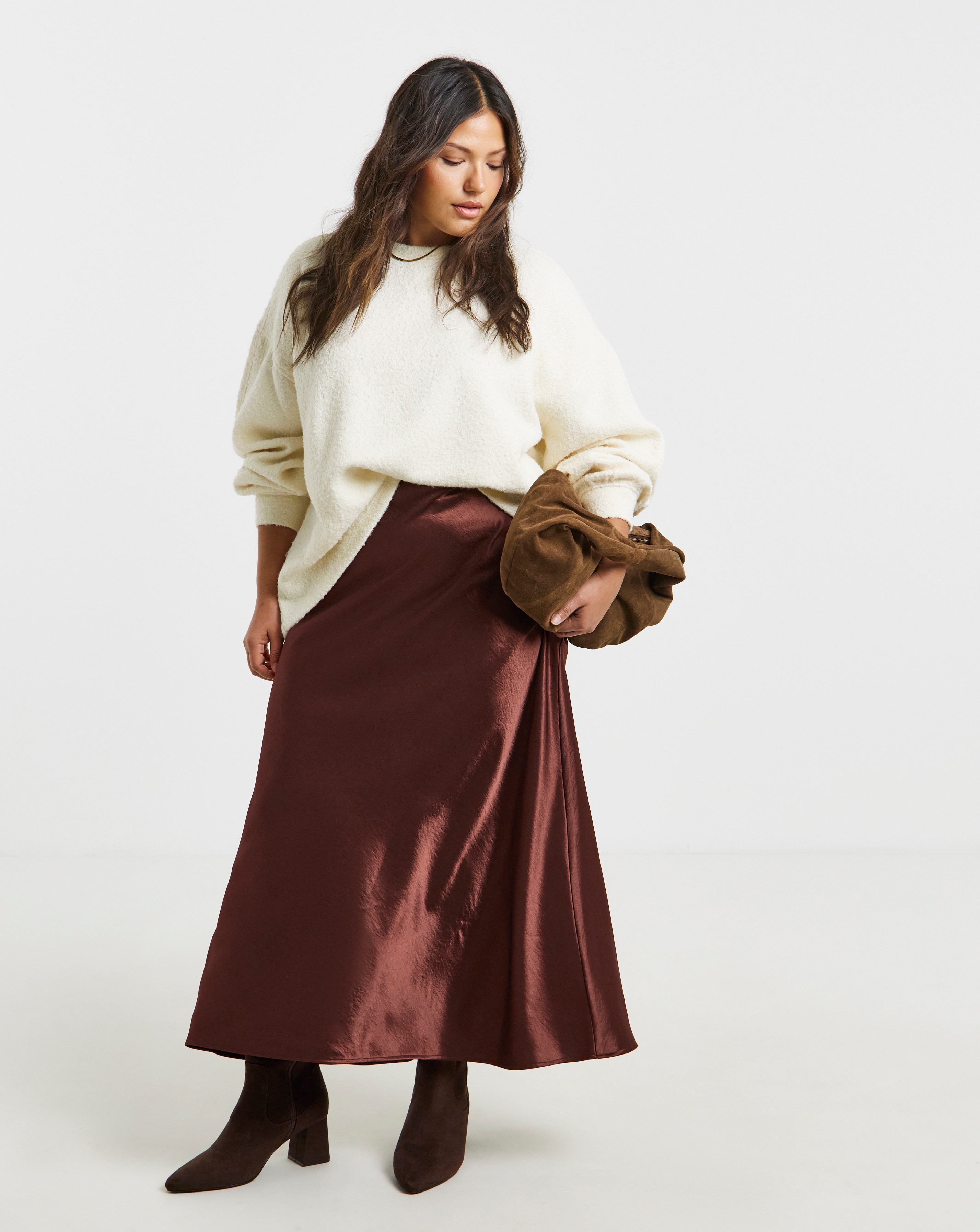 Simply Be Satin Maxi Skirt