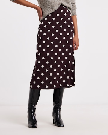 Simply Be Chocolate Spot Fluted Midaxi Skirt
