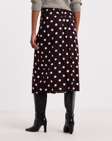 Simply Be Chocolate Spot Fluted Midaxi Skirt