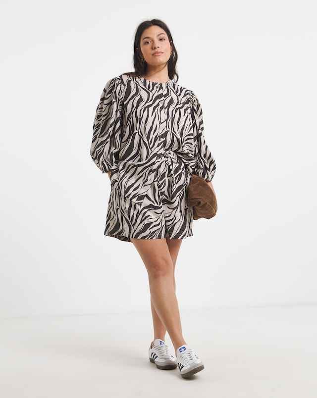 Simply Be Zebra Print Linen Shorts