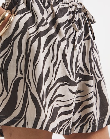Simply Be Faded Zebra Print Linen Short