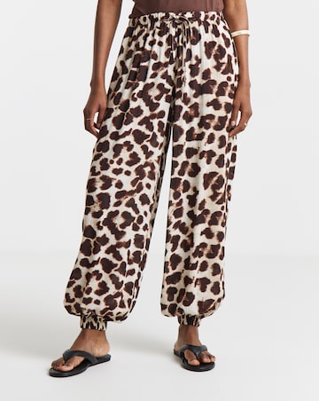 Simply Be Leopard Crinkle Balloon Trouser
