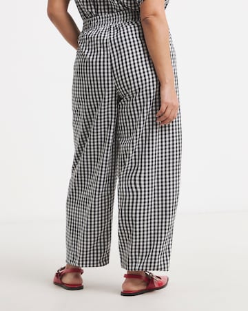 Simply Be Mono Gingham Barrel Leg Trouser