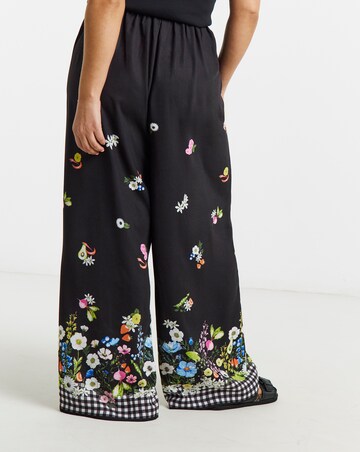 Simply Be Floral Fruit & Veg Print Wide Leg Trouser