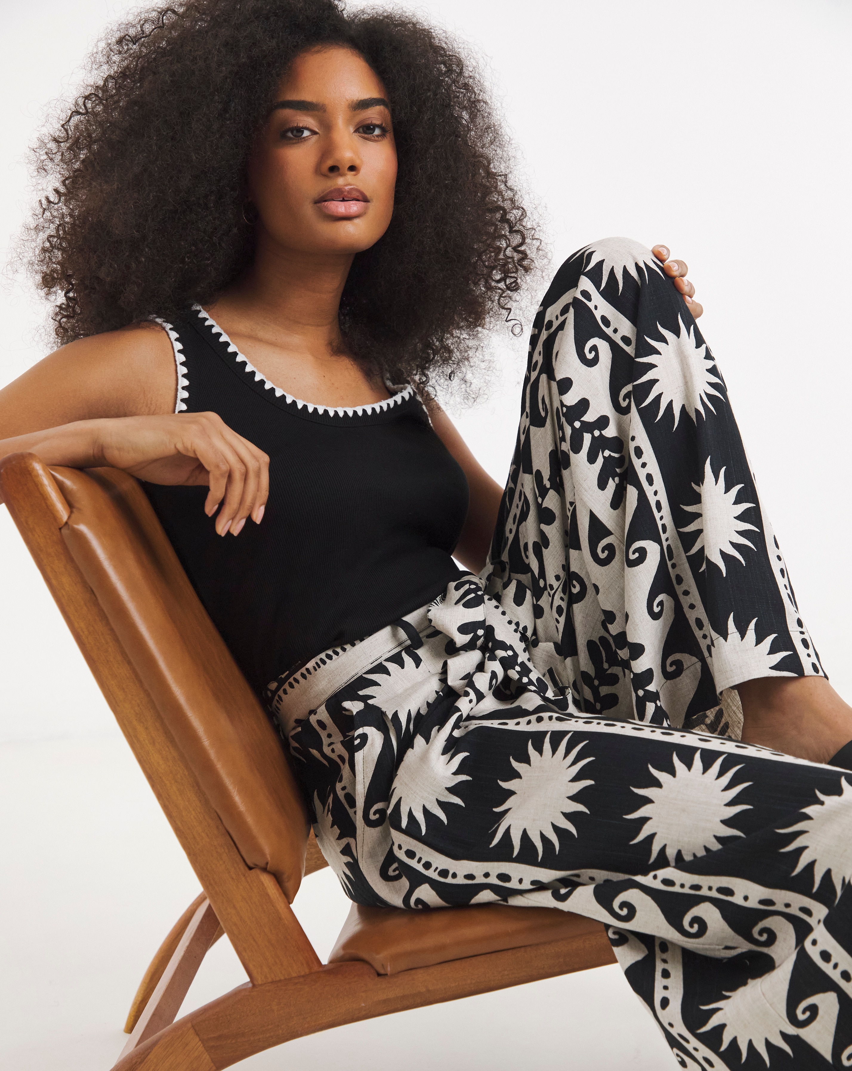 New In - Mono Printed Palazzo Trouser