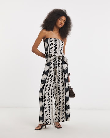 Mono Printed Palazzo Trouser