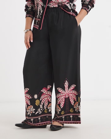 Palm Printed Palazzo Trousers