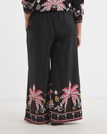 Palm Printed Palazzo Trousers