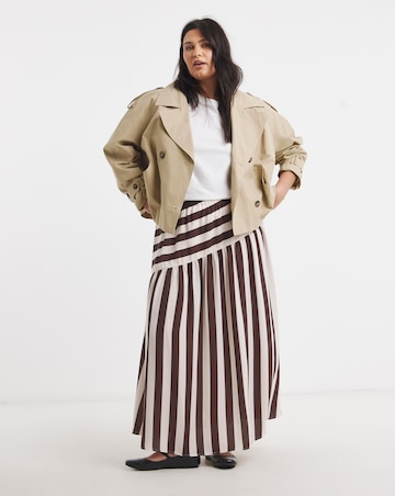 Chocolate Stripe Asymmetric Skirt