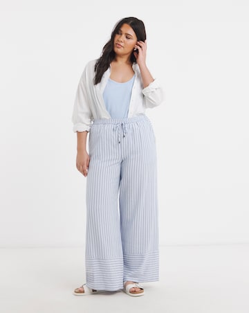 Blue Stripe Wide Leg Trouser