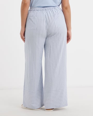 Blue Stripe Wide Leg Trouser