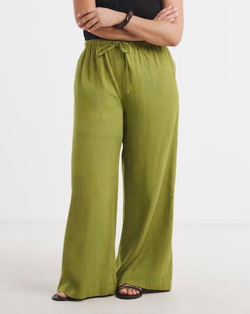 Olive Wide Leg Linen Trouser