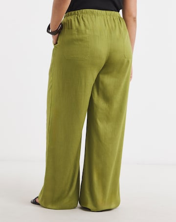 Olive Wide Leg Linen Trouser